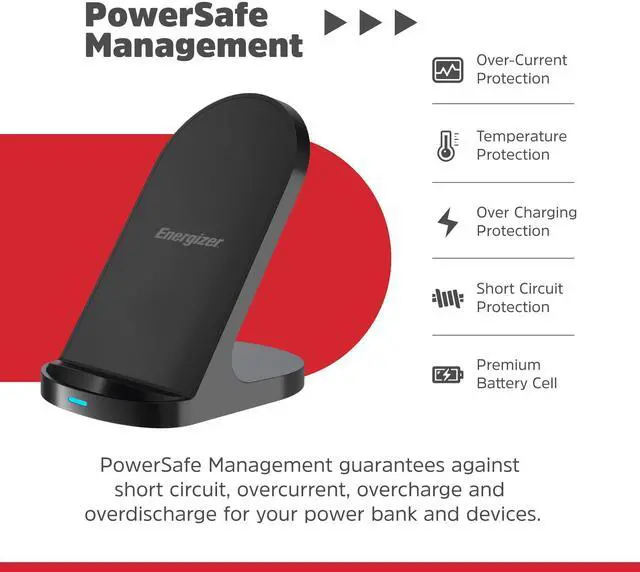 Alt view image 7 of 7 - Energizer 15W Max Wireless Charging Stand | Dual-Coil Fast Charger for Desk | 7.5W for iPhone 15/14/13/12 & 15W for Samsung/Qi Android Devices | Case-Friendly_WCP108