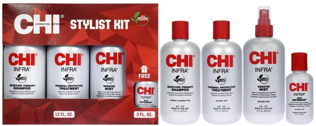 Main image of Stylist Kit by CHI for Unisex - 4 Pc 12oz Shampoo, 12oz Treatment, 12oz Keratin Mist, 2oz Silk Infusion