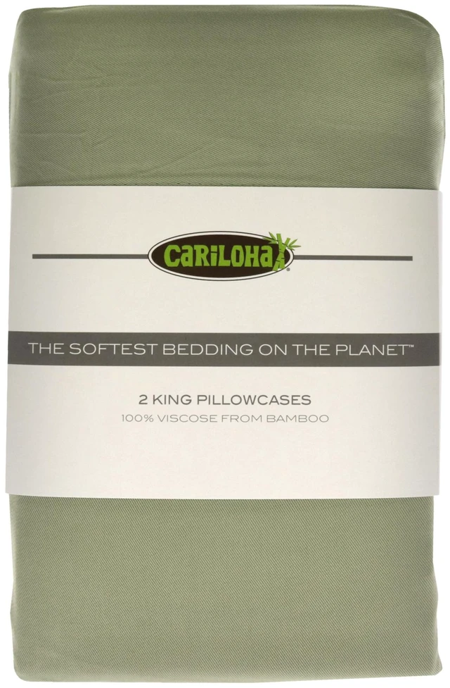 Alt view image 2 of 2 - Classic Bamboo Pillowcase Set - Sage-King by Cariloha for Unisex - 2 Pc Pillowcase
