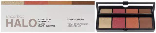 Main image of Halo Sculpt Plus Glow Face Palette - Coral Saturation by SmashBox for Women - 0.55 oz Makeup