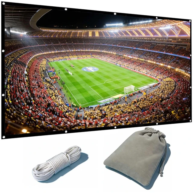 Main image of VERCORKIN Large Projector Screen 300 Inch Portable 16:9 Foldable Thick Canvas,Double Sided Outdoor Movie Screen with 12M Rope and Storage Bag (300INCH)
