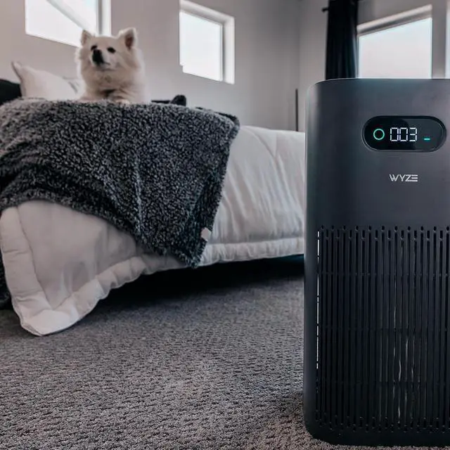 Alt view image 5 of 6 - Wyze Air Purifier with Allergen Filter(Standard), for Home Large Room, HEPA 13, 21db Quiet Sleep Mode, 550 sq ft, Remove 99.97% Pet Hair, Pollen, Dust, Dander, Smoke, Smart WiFi Alexa Google, Black