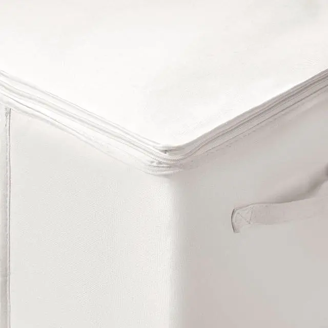 Alt view image 7 of 7 - TYEERS Large Storage Bags with Zipper and Clear Window, Cotton Blended Fabric Storage Containers for Seasonal Clothes and Bedding, 23.6x15.7x13.8 Inches, 4-Pack, Beige