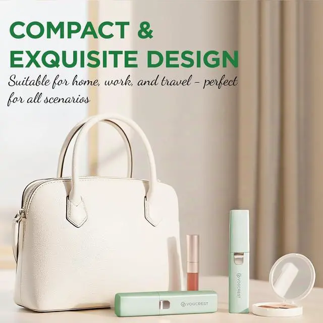 Alt view image 6 of 7 - VOGCREST Hair Trimmer, 2 in 1 Facial Hair Remover & Eyebrow Trimmer for Women - Rechargeable, Portable, LED Light