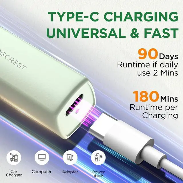 Alt view image 5 of 7 - VOGCREST Hair Trimmer, 2 in 1 Facial Hair Remover & Eyebrow Trimmer for Women - Rechargeable, Portable, LED Light