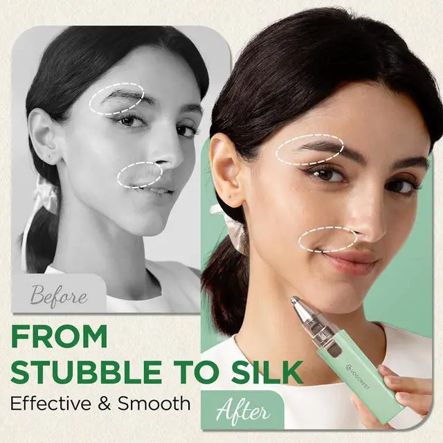 Alt view image 4 of 7 - VOGCREST Hair Trimmer, 2 in 1 Facial Hair Remover & Eyebrow Trimmer for Women - Rechargeable, Portable, LED Light