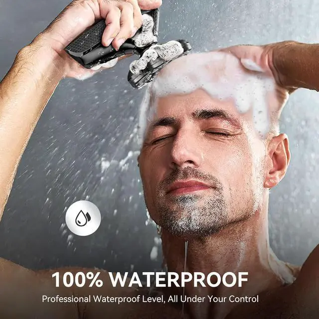 Alt view image 4 of 7 - 7D Head Shavers for Bald Men - 5 in 1 kensen Electric Head Hair Shaver, Head Electric Razor with Nose Hair & Beard Trimmer Cordless Rechargeable IPX6 Waterproof Wet Dry LED Display Gifts Travel Case