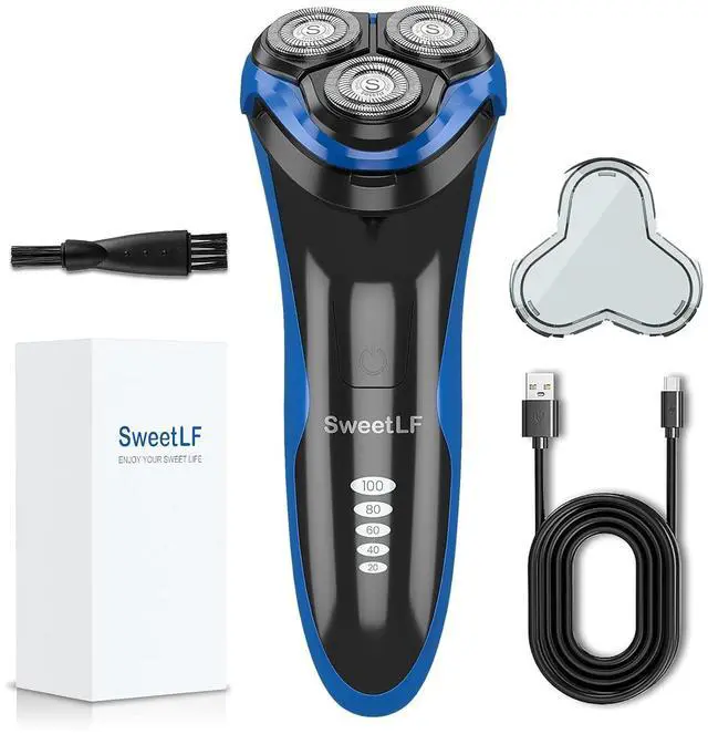 Main image of SweetLF Electric Razor for Men, IPX7 Waterproof, Wet & Dry Shaving, Pop-up Trimmer, Type C Rechargeable, Corded & Cordless, Father's Day Gift