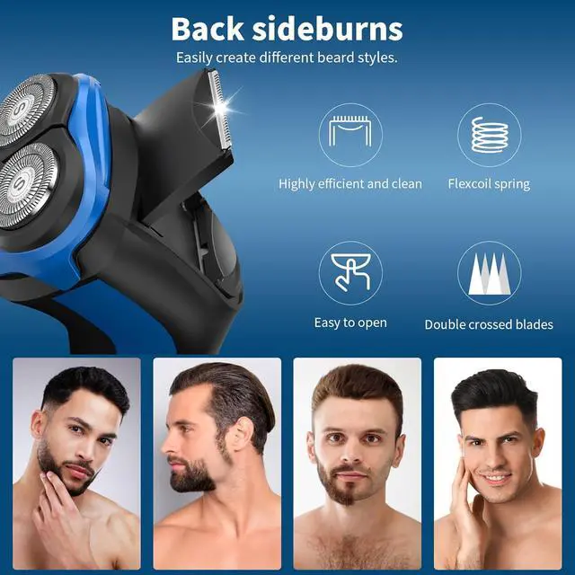 Alt view image 5 of 6 - SweetLF Electric Razor for Men, IPX7 Waterproof, Wet & Dry Shaving, Pop-up Trimmer, Type C Rechargeable, Corded & Cordless, Father's Day Gift
