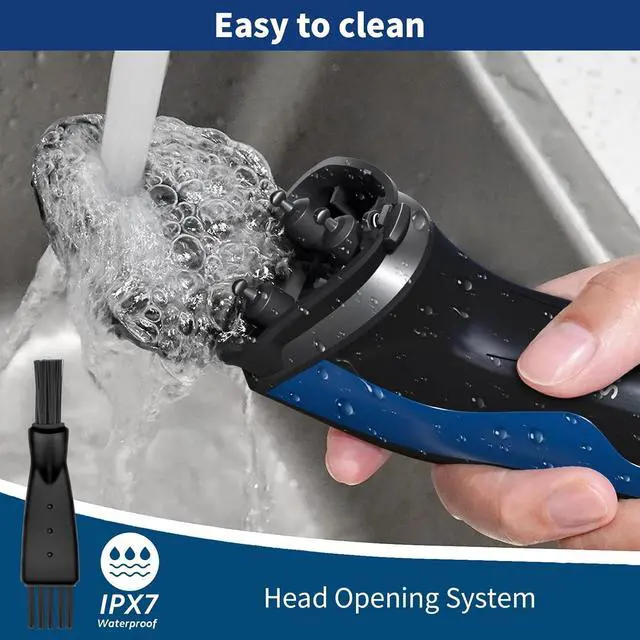 Alt view image 6 of 6 - SweetLF Electric Razor for Men, IPX7 Waterproof, Wet & Dry Shaving, Pop-up Trimmer, Type C Rechargeable, Corded & Cordless, Father's Day Gift