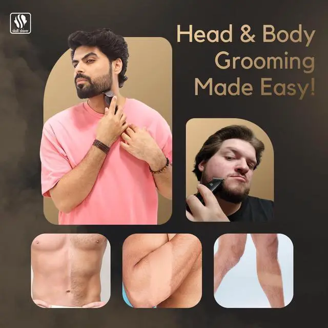 Alt view image 6 of 7 - Skull Shaver Pitbull Gold PRO Head and Face Shaver: Ultimate Grooming Kit for Men, 5-in-1 Premium Bald Head Electric Head Shaver, Wet and Dry Easy