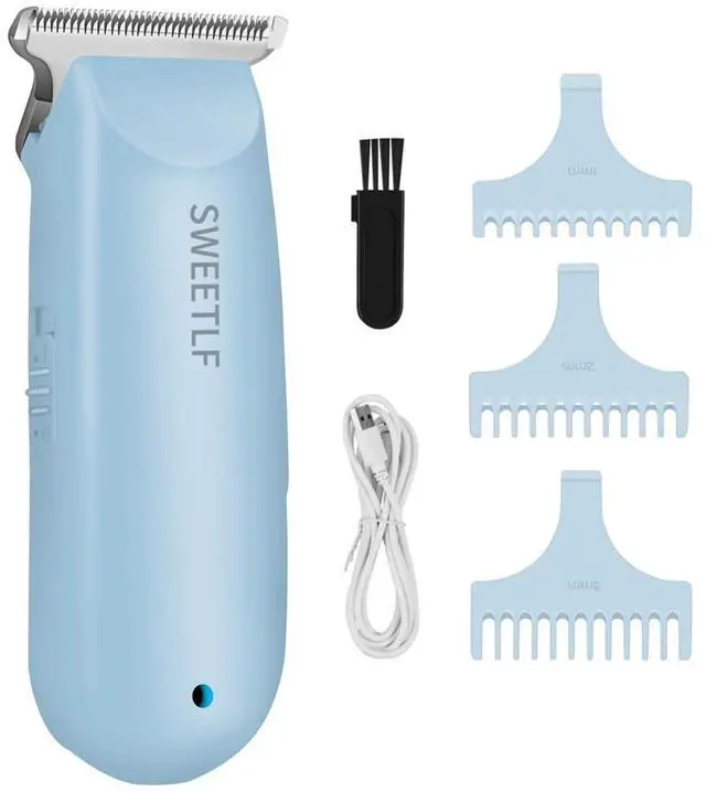 Main image of SweetLF Hair Clippers, Silent Cordless Hair Trimmer, Mini Hair Cutting Kit with 3 Guide Combs, USB Rechargeable, Portable, Blue