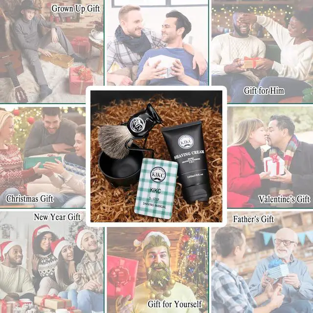 Alt view image 4 of 6 - 5 in 1 Shaving Kit for Wet Shave, Set Includes Hand Crafted Pure Badger Shave Brush, Stainless Steel Lathering Soap Bowl, Shave Brush Stand, Shaving Cream, Best Gift for Bearded Man, Deluxe Black