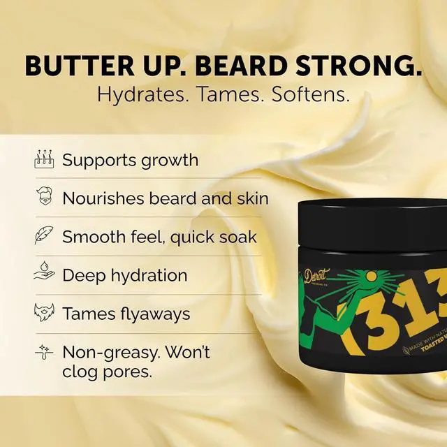 Alt view image 3 of 6 - Detroit Grooming Co. Beard Butter for Men | Softens, Thickens & Hydrates with Safflower Oil & Shea Butter | 313 Scent, 2oz