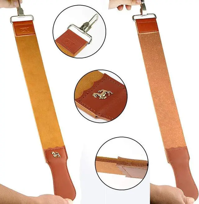 Alt view image 6 of 7 - Grandslam Shaving Straight Razor Kit, Steel Cutthroat Straight Razor With Leather Strop, Shave Brush, Stainless Steel Shaving Bowl and Stand, Gift for Men