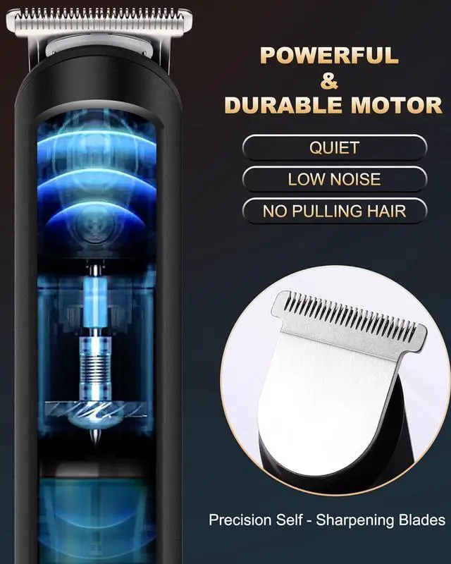 Alt view image 2 of 7 - PRITECH Beard Trimmer for Men - Rechargeable Men's Electric Trimmer & Razor, Cordless Body Groomer for Face, Neck, Groin & Manscaping, Includes Standing Charging Dock, Ideal Gift for Men, Black