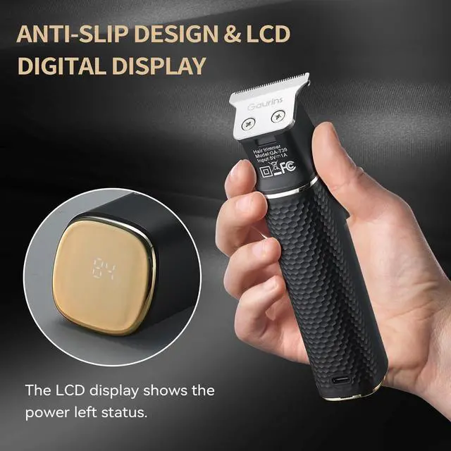 Alt view image 3 of 7 - Hair Trimmer for Men, Beard Trimmer for Men Professional, Electric Razor Shavers Zero Gapped T Blade Edgers Liners, Barber Clippers for Hair Cutting Mustache Facial with LCD Display Gifts for Men