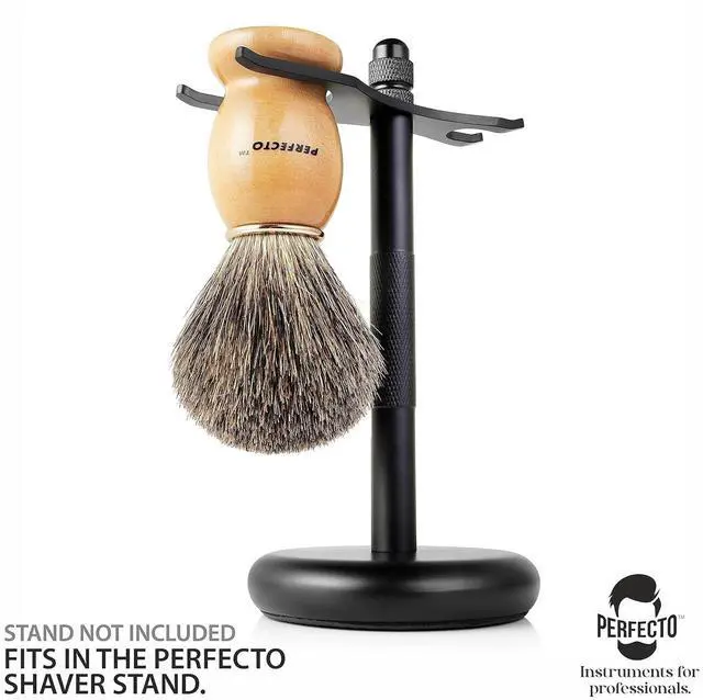 Alt view image 5 of 6 - Perfecto 100% Original Pure Badger Shaving Brush, Engineered for The Best Fathers Day Gift. All Methods, Safety Razor, Double Edge Razor, Straight Razor, Shaving Razor, Gift for Dad Badger Brush.
