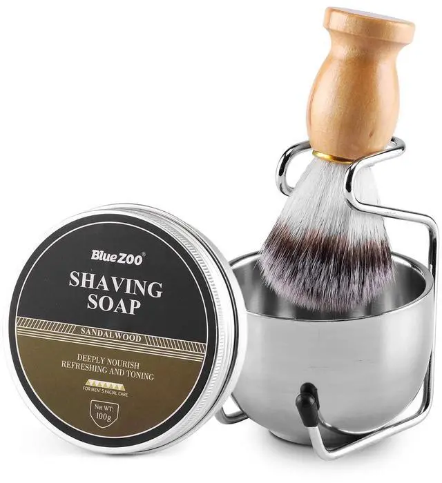 Main image of Aethland Mens Shaving Brush Set, Include 100g Shaving Soap, Soft Hair Shaving Brush Stand Stainless Steel with Bowl Kit for Men Gift Set