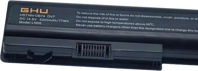 Alt view image 3 of 7 - GHU New Battery 77 WH Replacement for 480385-001 486766-001 HSTNN-DB75 HSTNN-IB75 HSTNN-OB75 464059-142 Compatible with HP Battery Part # 464058-251 464059-121 464059-141 516355-001 516916-001 GA08