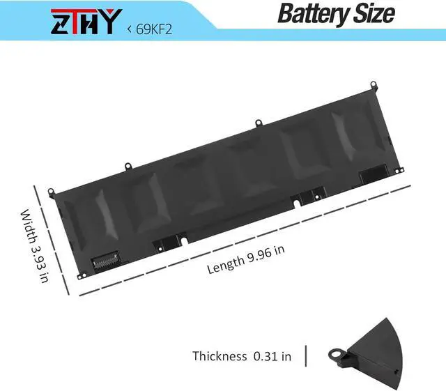 Alt view image 7 of 7 - ZTHY 69KF2 Laptop Battery Replacement for Dell XPS 15 9500 9510 9520 Precision 5550 5560 5570 G15 5530 G16 7620 7630 Vostro 7510 Alienware M15 R3 R4 R5 R6 R7 M16 R1 M17 R3 R4 Series 11.4V 86Wh 6Cell