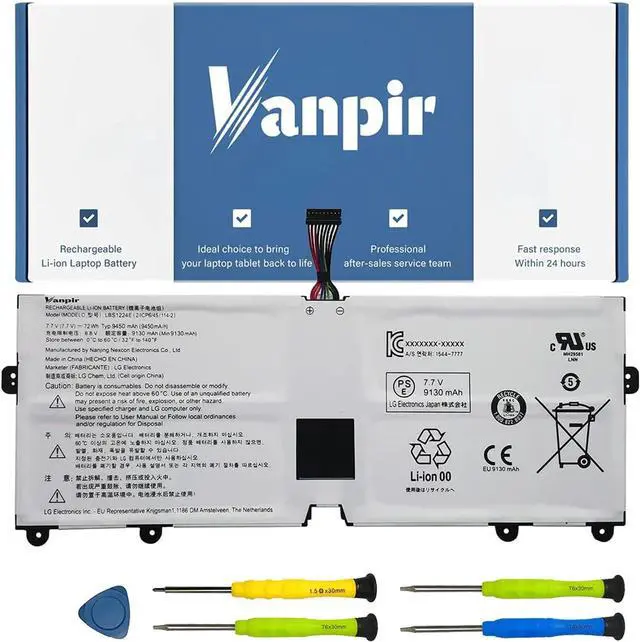 Main image of LBS1224E Laptop Battery Compatible with LG Gram 2018 13Z980 14Z980 15Z980 15Z990 Series Notebook 7.7V 72Wh 9450mAh Support 30 Days Return or Exchange and 12 Months Warranty