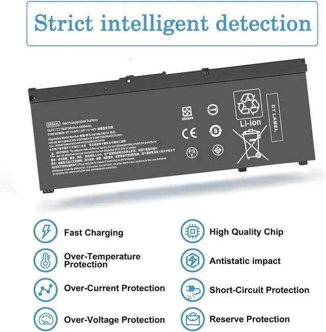Alt view image 5 of 6 - SR04XL SR03XL 917724-855 Battery for HP Omen 15 15-dc0xxx 15-dc1xxx 15-ce0xx 15-cb0xx Series 15-ce198wm 15-ce019dx 15-ce020a 15t-cb2000 15-dc0051nr 15-dc0020nr 15-dc1088nr 15-cb041nr 15-cx0056wm