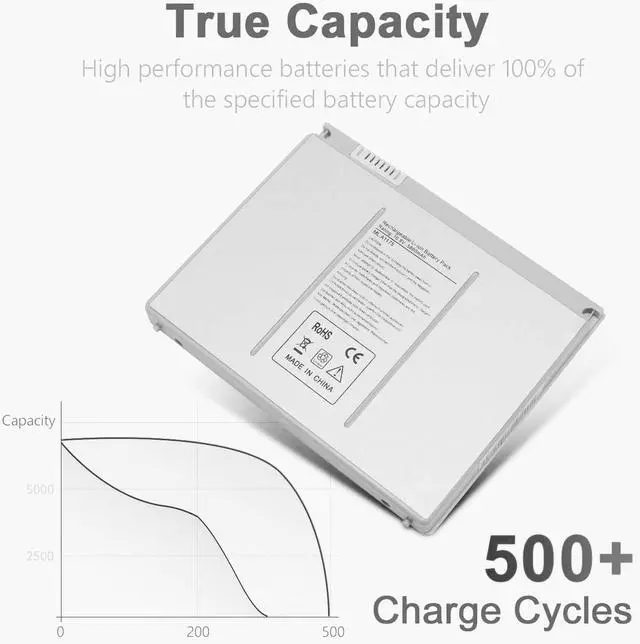 Alt view image 3 of 7 - A1175 Laptop Battery for Apple MacBook Pro 15" inch A1260 A1150 A1211 A1226 for 2006 2007 2008 Version MA348 MA348/A MA348G/A MA348J/A Laptop Notebook-Li-ion 5800mAh/ 6Cell