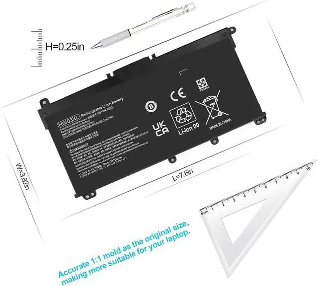 Alt view image 5 of 7 - HW03XL L97300-005 Battery Replacement hp 17 CP-XXX Laptop Battery Pavilion 15-EG 15-EH 17-CN 17-CP 15-eg0025nr 15-eg0073cl 15-eg0070wm 15-eh0050wm 17-cn0xxx 17-cn0023dx 17-cn0053cl L96887-421Batteries