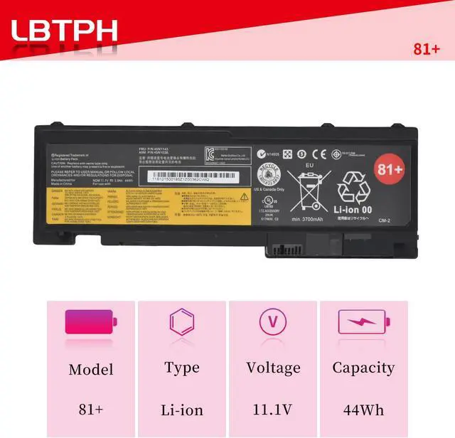 Alt view image 2 of 7 - 81+ Battery for Lenovo ThinkPad T420i T420s T430S Series 11.1V 44Wh