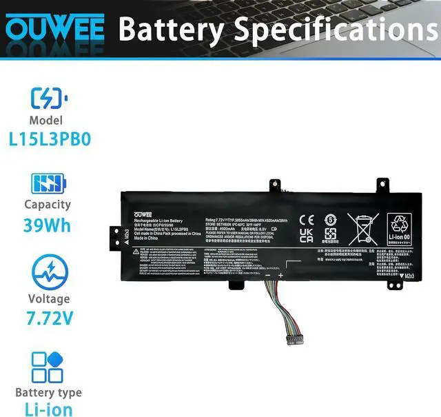 Alt view image 2 of 5 - L15L2PB5 L15M2PB5 Laptop Battery Compatible with Lenovo IdeaPad 510-15ISK/15IKB 310-15ABR/15IAP/15IKB/15ISK 310 Touch-15IKB/15ISK Series L15C2PB5 L15M2PB3 L15C2PB3 L15C2PB7 L15L2PB4 L15S2TB0