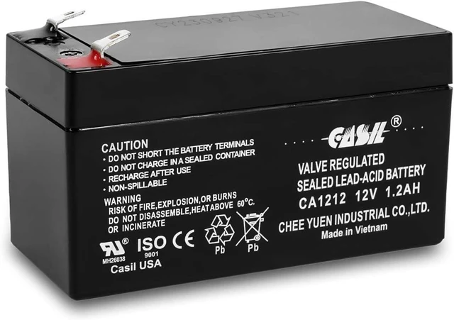 Main image of Casil 12V 1.2Ah Replacement Battery Compatible with ADI/Ademco 484 Security System Technacell TC1212 Emergency Light