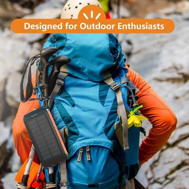 Alt view image 7 of 7 - Solar Charger Power Bank 49800mAh Portable Solar Phone Charger with 2 USB-A & USB-C Ports 15W Fast Charging for iPhone and More Dual Flashlightfor Camping Travel & Emergency Backup