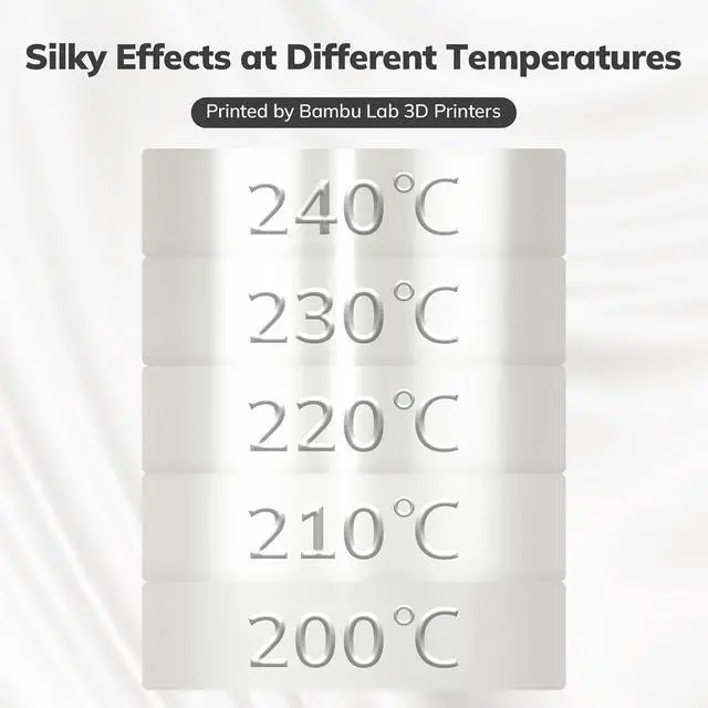 Alt view image 6 of 7 - AMOLEN Silk PLA Filament 1.75mm 3D Printer filaments, Shiny White Filament for 3D Printing, 1kg(2.2lbs) Spool, Compatible with Most Printer(Silk White)