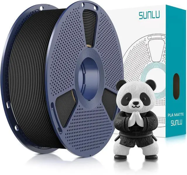 Alt view image 2 of 7 - SUNLU PLA Matte 3D Printer Filament 1.75mm, PLA Filament 1kg Spool (2.2lbs), Dimensional Accuracy +/- 0.02mm, Matte Black PLA