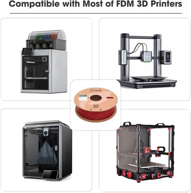 Alt view image 6 of 7 - eSUN PLA Filament 1.75mm, High Toughness 3D Printer Filament Upgraded PLA Filament, Dimensional Accuracy +/- 0.03mm, 1KG Cardboard Spool (2.2 LBS) 3D Printing Filament for 3D Printers, Fire Engine Red
