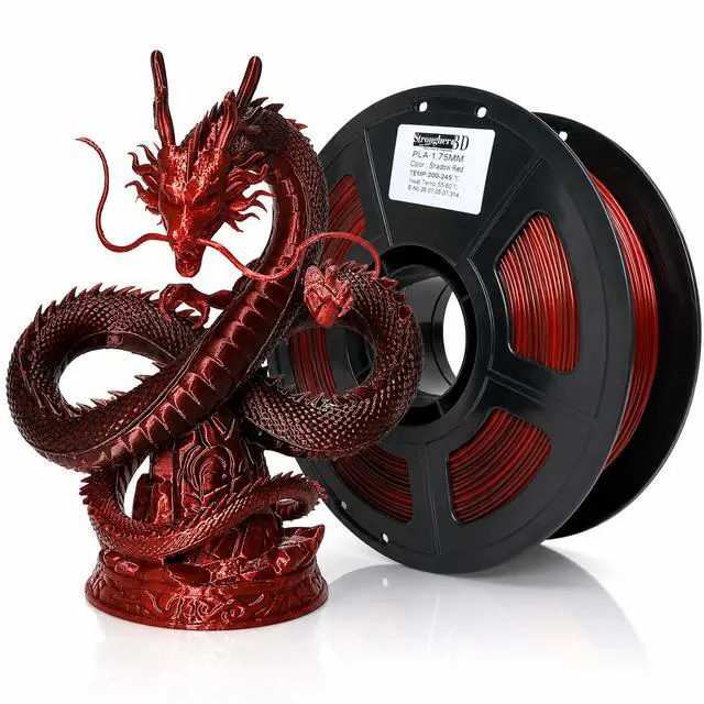 Alt view image 2 of 6 - PLA 3D Printer Filament 1.75 mm,Shadow Red,Angular Discoloration,Color Change, Accuracy +/- 0.05 mm net Weight 1 kg for Ender3 Cr10