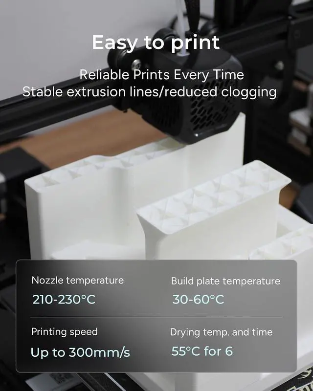 Alt view image 5 of 7 - Polymaker PLA Pro 3D Printing Filament Blue 1.75mm 1KG, High-Impact Tough PLA, Fast Printing up to 300mm/s, High Speed New Formula, Easy to Print on Most FDM Printers, No Enclosure Required