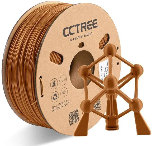 Main image of CCTREE 3D Printer ABS+ Filament 1.75mm, Brown | Accuracy +/- 0.03mm, 1KG Cardboard Spool (2.2 LBS), Tough and Durable, Good Heat & Freezing Resistance 3D Printing Filament