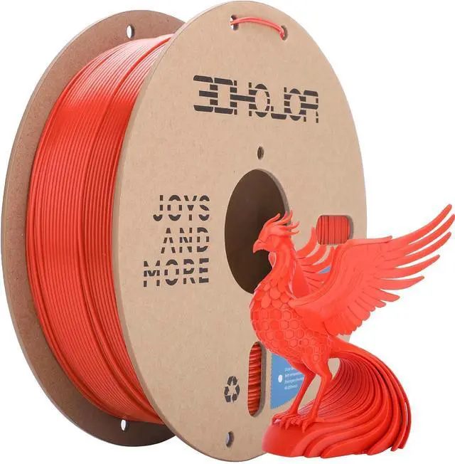 Main image of 3DHoJor PLA Filament 1.75mm,3D Printer Filament,1kg Cardboard Spool (2.2lbs), Dimensional Accuracy +/- 0.03 mm,Odor Free, Clog Free, No Brittle Filaments,Fit Most FDM 3D Printer,Red