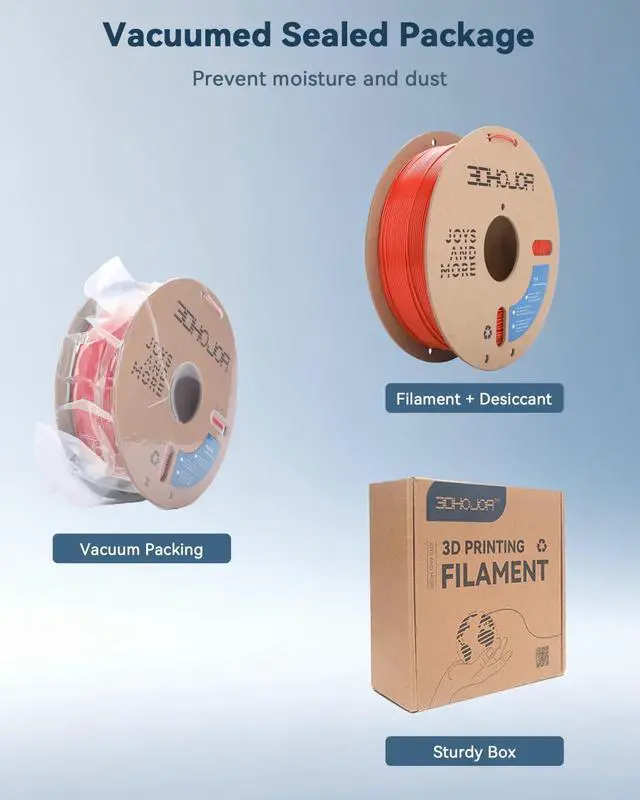 Alt view image 5 of 7 - 3DHoJor PLA Filament 1.75mm,3D Printer Filament,1kg Cardboard Spool (2.2lbs), Dimensional Accuracy +/- 0.03 mm,Odor Free, Clog Free, No Brittle Filaments,Fit Most FDM 3D Printer,Red