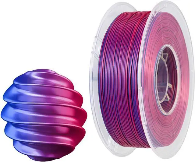 Main image of CC3D Silk Dual Color PLA Filament Purple Blue Bicolor 1.75mm 1KG FDM 3D Printer 2 Color Coextrusion Filament Shiny Metallic 3D Printing Material Rose Red Blue Bicolor PLA