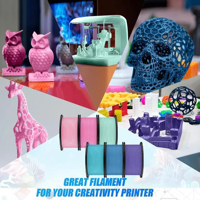 Alt view image 6 of 7 - Pangda 3D Printer Filament Pla Bundle 1.75mm Multicolor, ±0.02mm Dimensional Accuracy, 3D Printing Filament for DIY Projects, Holiday Crafts(1.5 kg,Mermaid Color)