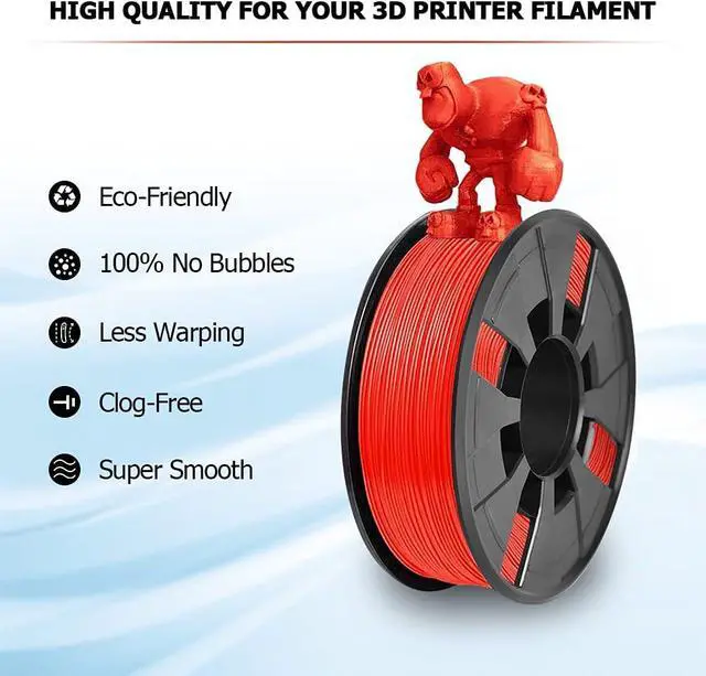 Alt view image 2 of 7 - 8 Pack PLA 3D Printer Filament, 1.75mm PLA 3D Printing Filament in Total 2KG, 8 Colors Dimensional Accuracy +/- 0.03 mm Widely Compatible for 3D Printing
