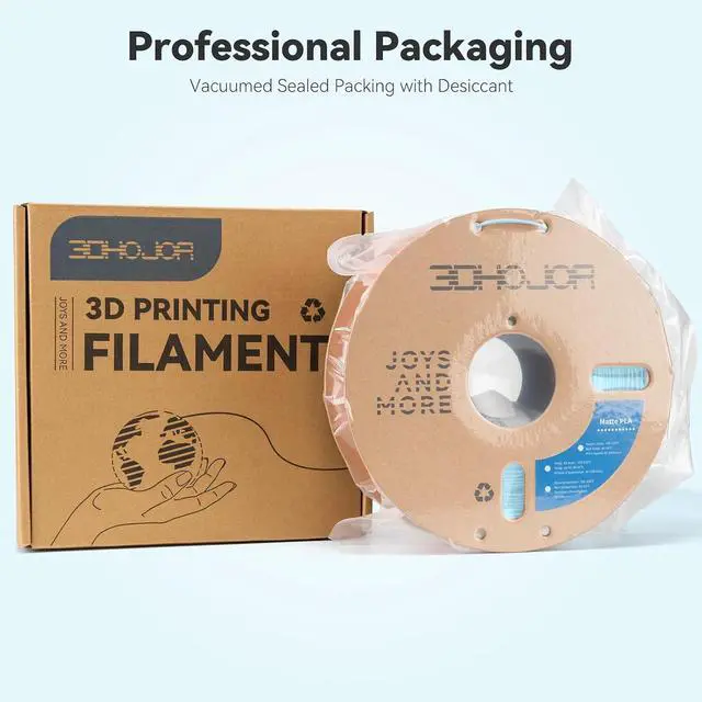 Alt view image 6 of 7 - 3DHoJor Matte PLA Filament 1.75mm Light Blue, PLA 3D Printer Filament, 1kg Spool (2.2lbs) PLA Filament, Fit Most FDM 3D Printer