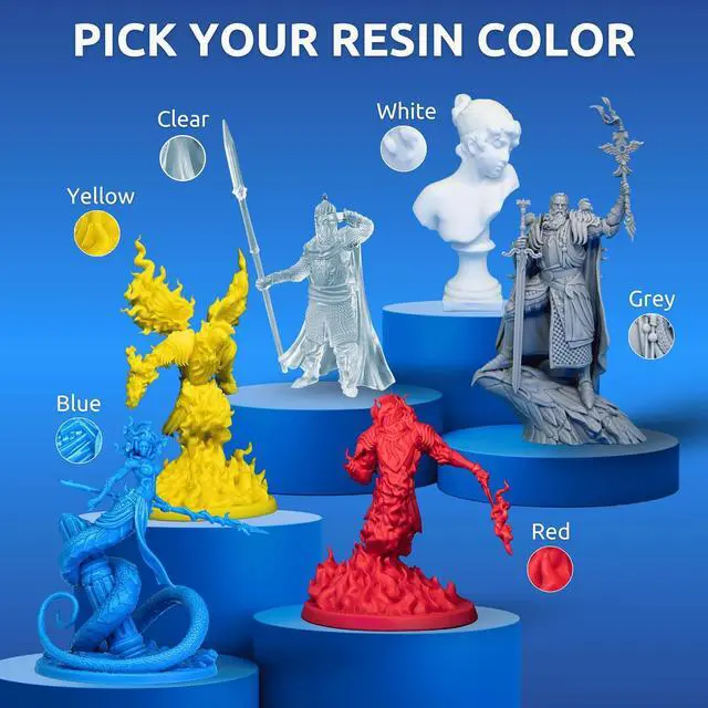Alt view image 6 of 7 - TGM-7 3D Printer Resin for Tabletop Miniatures Tough, High Resolution, Low Odor, Fast Curing Printing Liquid for 4K/8K/12K LCD/DLP/SLA UV Resin 3D Printers (White, 1kg)