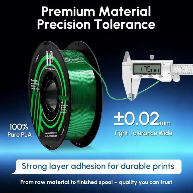 Alt view image 5 of 7 - HP3DF Glitter PLA Filament, Twinkling 3D Printer Filament, PLA Filament 1.75mm Dimensional Accuracy +/- 0.02mm, 1KG Spool (2.2 lbs), Fit Most FDM Printer (Glitter Purple)