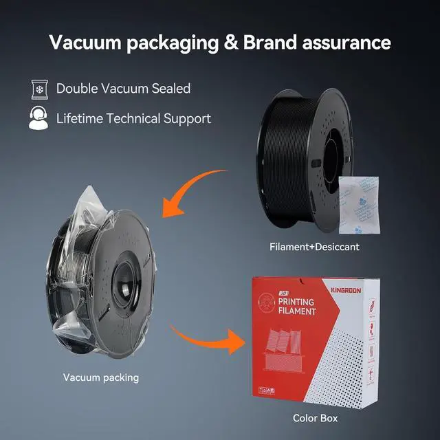 Alt view image 7 of 7 - Kingroon PLA PlusPLA+ 3D Printer Filament, Dimensional Accuracy +/- 0.03 mm, 1 kg Spool(2.2lbs), 1.75 mmBlack