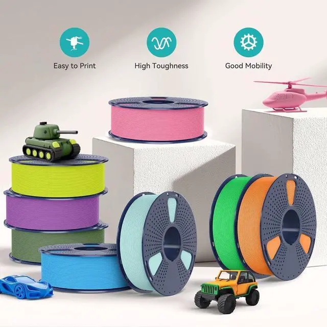 Alt view image 4 of 7 - SUNLU PLA Matte 3D Printer Filament 1.75mm, PLA Filament 1kg Spool (2.2lbs), Dimensional Accuracy +/- 0.02mm, Matte White PLA