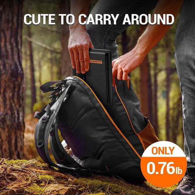 Alt view image 6 of 7 - GOODaaa 10W Portable Solar Charger with Dual USB Outputs Super Handy Foldable Size 24% High Conversion Efficiency Solar Panels, Waterproof & Dustproof & Shockproof, Wide Compatibility